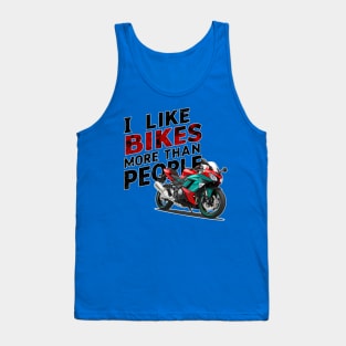 I like bikes more than people Humorous Auto Enthusiast tee 3 Tank Top